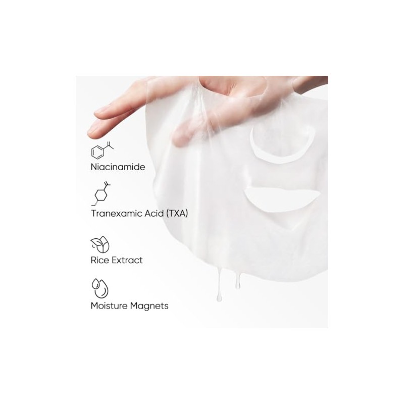 Skintific Mascarilla Facial Aclaradora Niacinamida Ácido Tranexámico Piezas Manchas Brillo