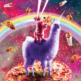 Buffalo Games - Laser Llama Kitty - 300 Large Piece Jigsaw Puzzle for Adults Challenging Puzzle Perfect for Game Nights - 300 Large Piece Finished Puzzle Size is 21.25 x 15.00