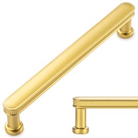KOOFIZO 10 Pack 5 Inch Brushed Gold Kitchen Cabinet Handles Gold Cabinet Pulls Gold Cabinet Hardware P35 for Cabinets Drawer Dresser Cupboard Bedroom Bathroom