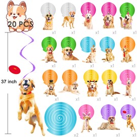 Golden Retriever Hanging Swirls Golden Retriever Birthday Party Decorations 20Pcs Dog Party Ceiling Streamers Retriever Party Supplies for Puppy Dog Party Hanging Decorations