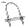 sourcing map Round U-Bolt 1.42"(36mm) Inner Width 83mm Length Steel