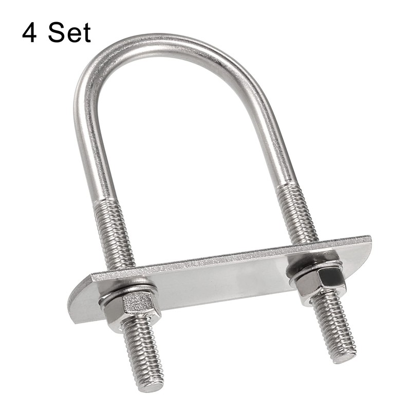 sourcing map Round U-Bolt 1.42"(36mm) Inner Width 83mm Length Steel