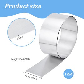 PH PandaHall 78.7" x 4" Aluminum Flashing, 0.5mm Metal Strip Sheet Metal Foil Roll Sheet Strip Aluminum Roof Panels Aluminum Sheet Foil Strips for DIY Craft Sealing Door Window Repair Garden