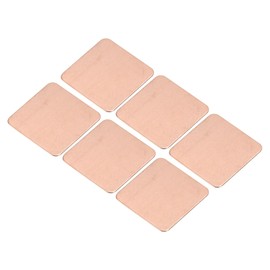 sourcing map Heat Sink Copper Pad Washer 15mm x 15mm x 0.3mm Heat Conductive Heatsink for Electronic Chip Cooling 6 Pack