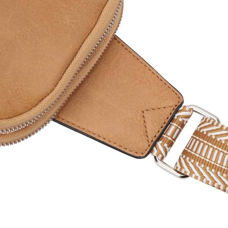 Sling Bag Shoulder Backpack Retro Zipper Multiple Compartments Widened Strap