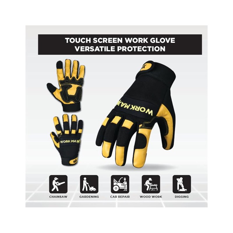WORKMAXX Gardening Working Gloves Garden Thorn Proof Flexible Heavy Duty