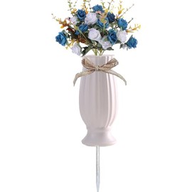 TFANUO Cemetery Vases with Spikes,Grave Vases for Cemetery with Metal Spikes and Drainage Holes,Cemetery Vases for Headstones Memorial Gifts Loss of Loved One