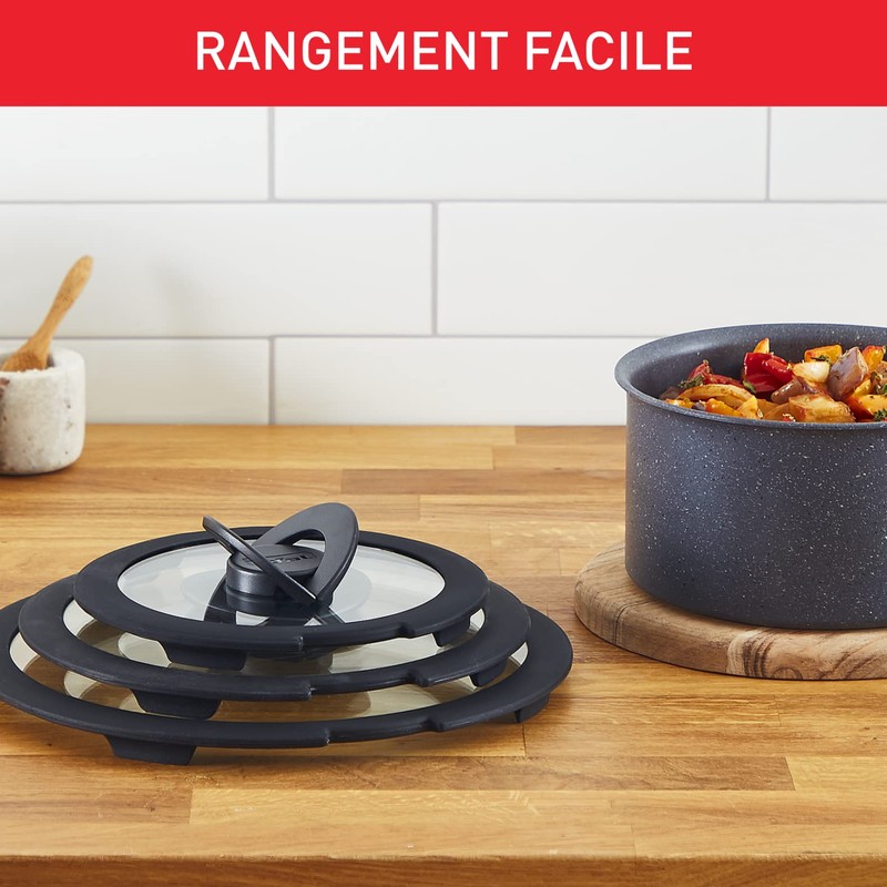 Tefal Ingenio L9846302 Glass Lid 20 cm Space Saving Storage
