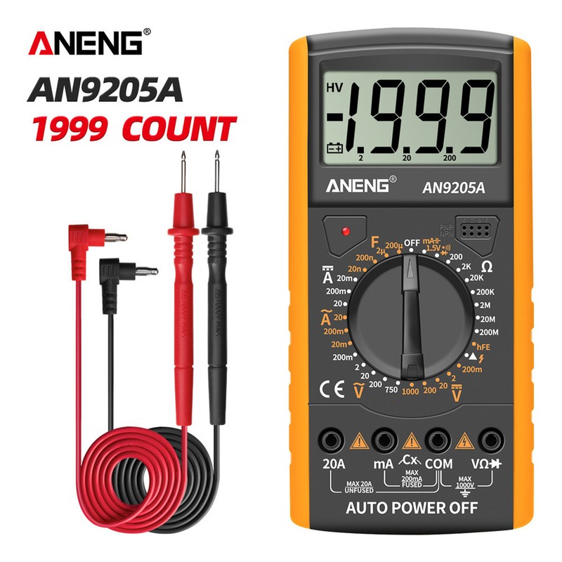 ANENG AN9205A Digital Multimeter 3 1/2 LCD Display 1999 Count