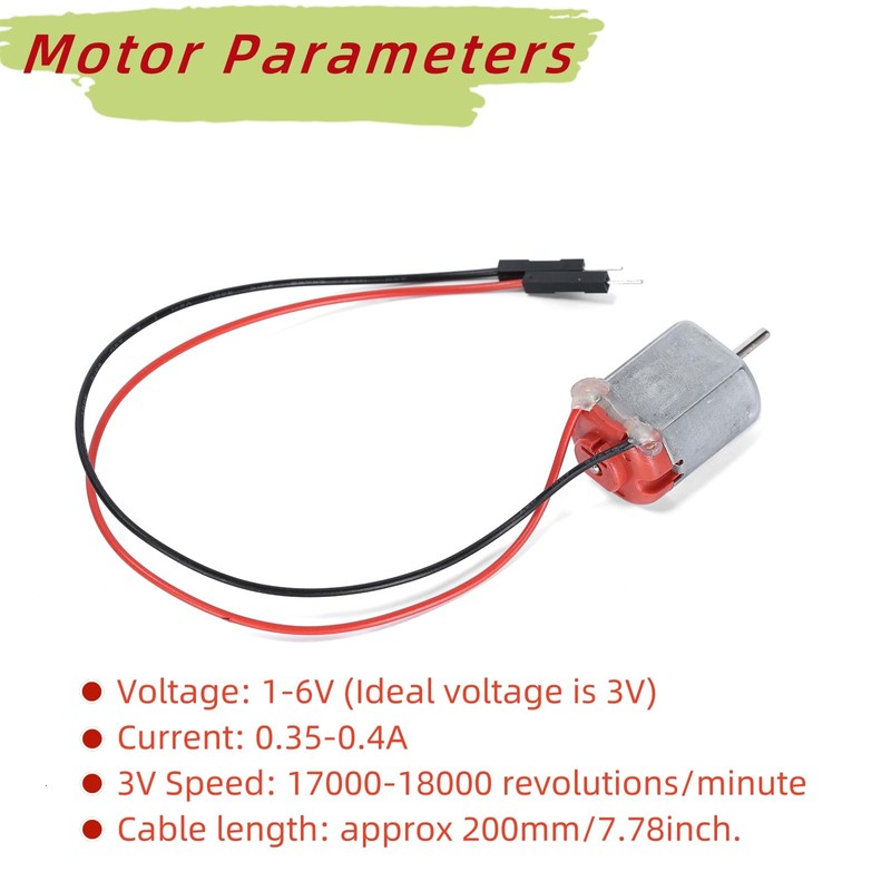 Ruimou 4Pcs 1V~6V 130 Micro DC Motor 17000-18000 RPM with