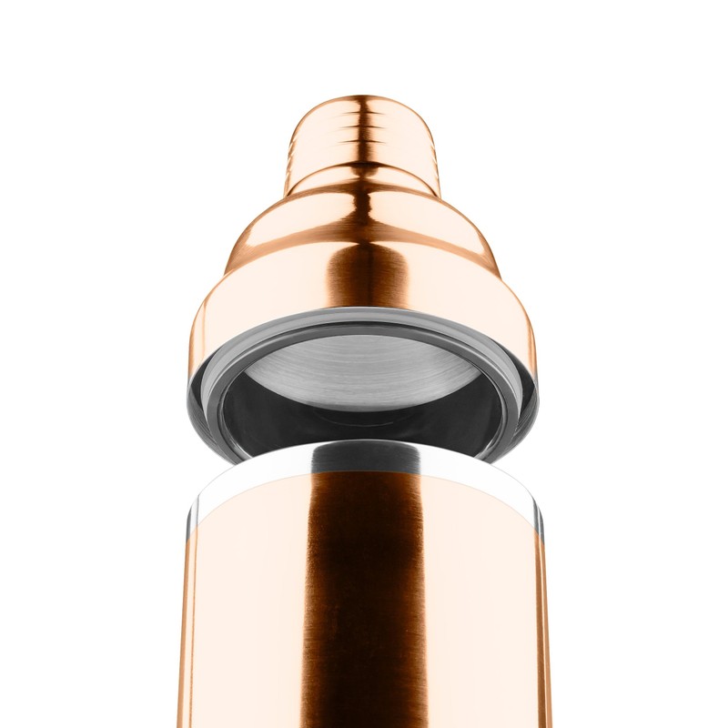 Final Touch Double Wall Copper Plated Stainless Steel Cocktail Shaker