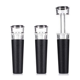 3 Pcs Wine Stopper Vacuum Pump Kits Silicone Wine Bottle Stopper With Built-in Vacuum Wine Saver Pump Keep Wine Fresh Sealing