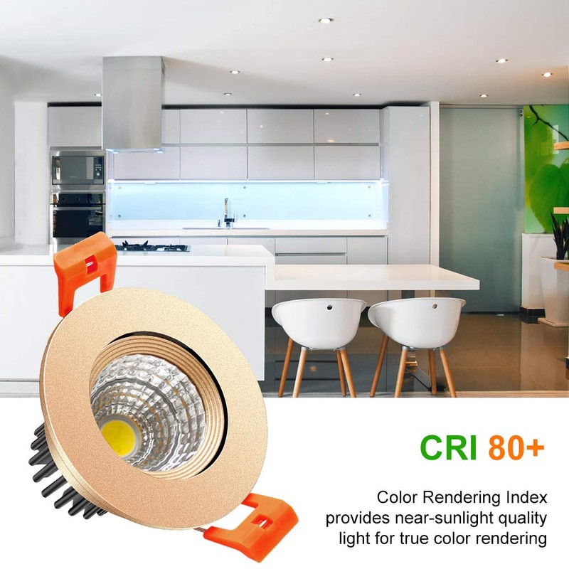 LightingWill 2inch LED Dimmable Downlight, 3W COB Recessed Ceiling Light,
