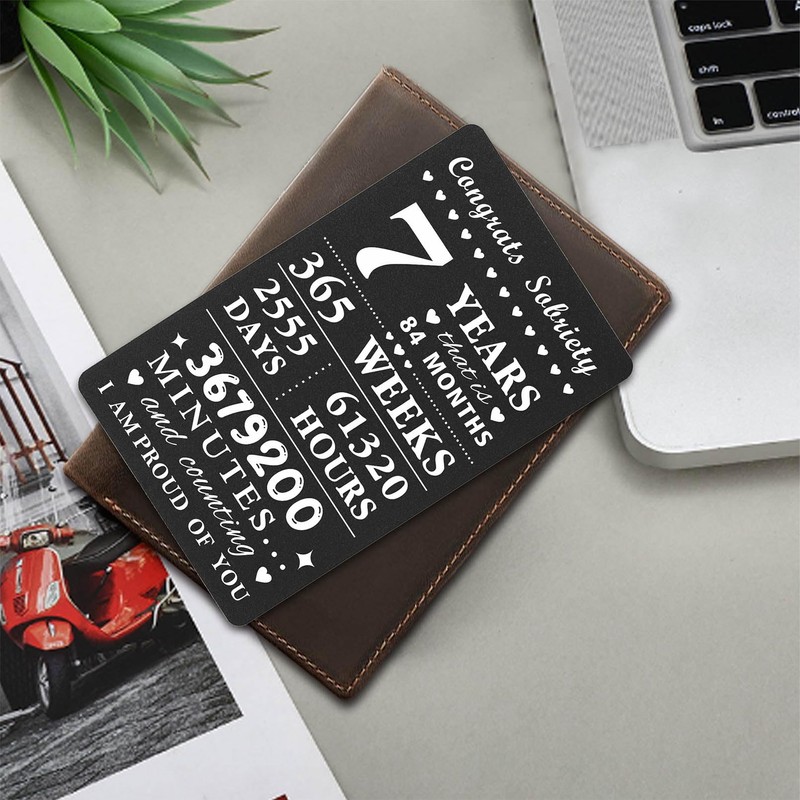 Viayen 7 Year Sobriety Card for Women Men, 7 Year
