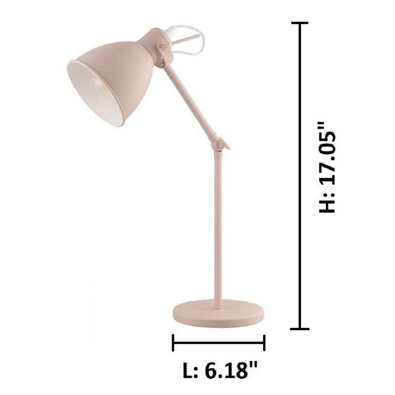 EGLO 204085A Priddy 17 inch Desk Lamp Plug-in Lighting for