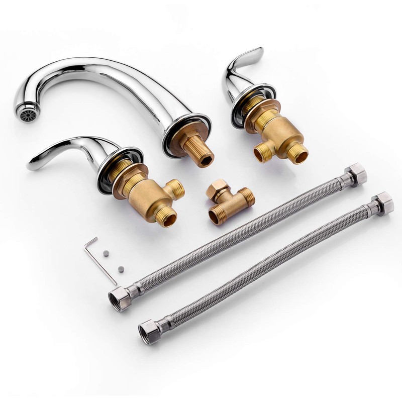 sumerain 2 Handle Widespread Roman Tub Faucet with Valve Chrome