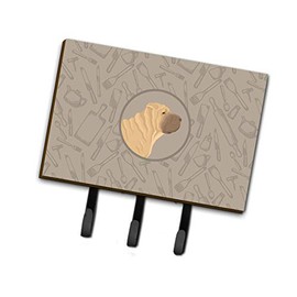 Caroline's Treasures CK2209TH68 Shar Pei in The Kitchen Leash or Key Holder, Triple, Multicolor