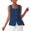 BTFBM Womens Sleeveless Suit Vests Dressy Casual Square Neck Business