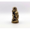 Lamp Finial-Thinking Monkey-Antique Brass Finish, Highly Detailed Metal Casting