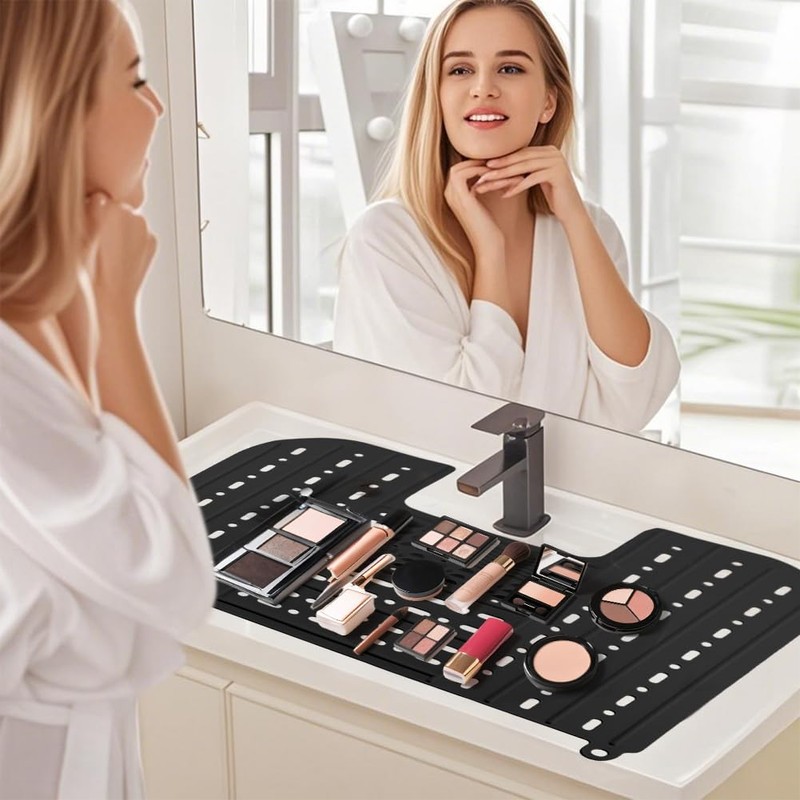 Bathroom Sink Top Cover for Counter Space - Foldable Makeup
