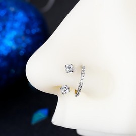 Oufer 18G/20G Horseshoe Internally Threaded & Threadless AAA+ Grade CZ Nostril Cartilage Lobe Piercing Ring Inner Diameter 7mm 8mm 10mm 316L Stainless Steel:_Silver_18G Internally Threaded _9mm