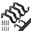ZXNJA Set of 4 black curtain rods bracket, curtain rod