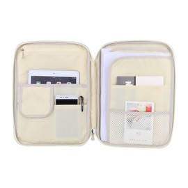 A4 Document Bag, Multifunctional File Folder Portfolio Organiser Waterproof Travel Business with Zip Case for Notebooks Pens