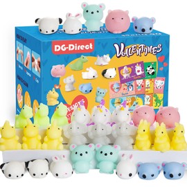 DG-Direct 30 Packs Valentine's Day Cards with Mochi Squishy Toys, Mini Kawaii Stress Relief Squishy Toys Sets for Kids, Valentine's Day School Classroom Prizes, Valentine Exchange Gift