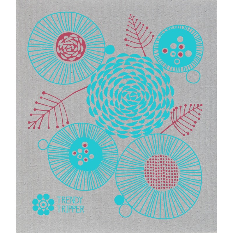 Trendy Tripper Jenn Ski Reusable Swedish Dishcloths/Sponge Cloth MID-CENTURY MODERN