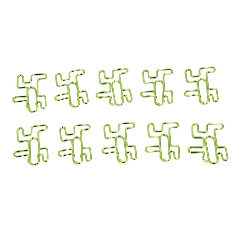 100PCS Cute Paper Clip Figure Shaped Electroplating Process Prevent Slip