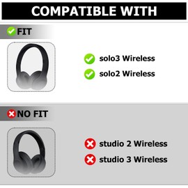 umvowuxa Replacement Earpads Compatible with Beats Solo3 Headphones Soft Protein Leather (White)