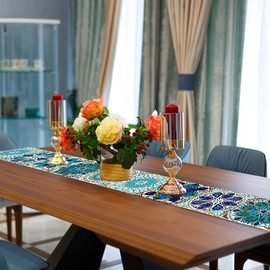 20PCS Mandala Style Decorative Tile Stickers, ULENDIS Peel and Stick Removable Tiles Wallcovering, Moroccan Wall Floor Tile Backsplash Waterproof Kitchen Bathroom Furniture Staircase Home Decor(106)