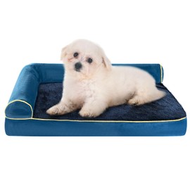 SlowTon Cama Ortopédica de Perro, Cama Sofá de Espuma Viscoelástica para Perros Gatos, Cama Suave Resistente Antideslizante con Funda Extraíble...    