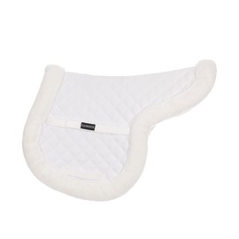 Equinavia Eidsvoll Forward Cut Shaped English Saddle Pad for Show Jumping with Ultra Fleece Trim - White - S