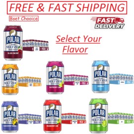 Polar Seltzer Water, 12 fl oz cans,18 pack - ( Select Your Flavor ) Best Product - Original