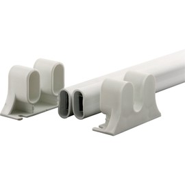 Prime-Line K 5167 36 In. L Steel Reinforced White Vinyl Push Bar for Hinged Swinging Screen Doors (Single Pack)