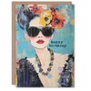 Artery8 Birthday Card Sunglasses Modern Fashion Portrait For Her Gran