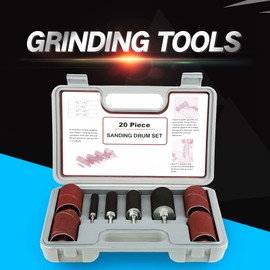 Sanding Roller Set, 20 Pieces Sanding Sleeve Set, Sanding Drum Drill Kit, Spindle Sander, Grinding Cylinder for Power Tools, Mini Rotary Tool Accessories