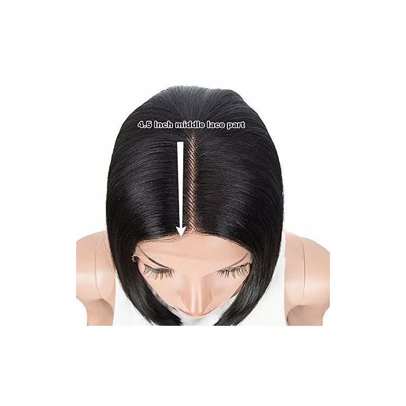 NOBLEe Peluca Negro Liso 31.7 Cm Con Fleco Noble