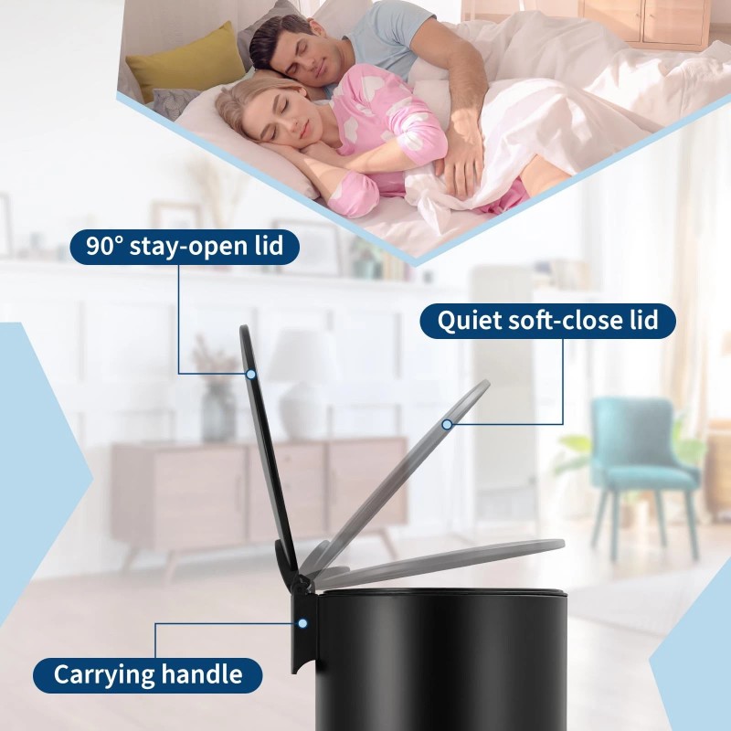 Unbranded 8 Gallon Round Trash Can 30L Modern Garbage Can