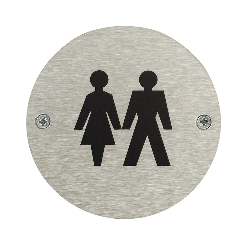 Fire Door Guru® Unisex Toilet Door Sign - 76mm Disc