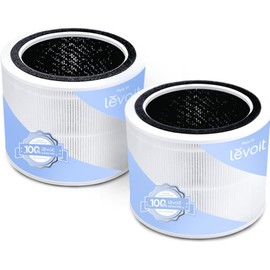 LEVOIT Filtro de repuesto para purificador de aire, 3 en 1 True HEPA, carbón activado de alta eficiencia, núcleo 200S-RF, paquete de 2, color blanco