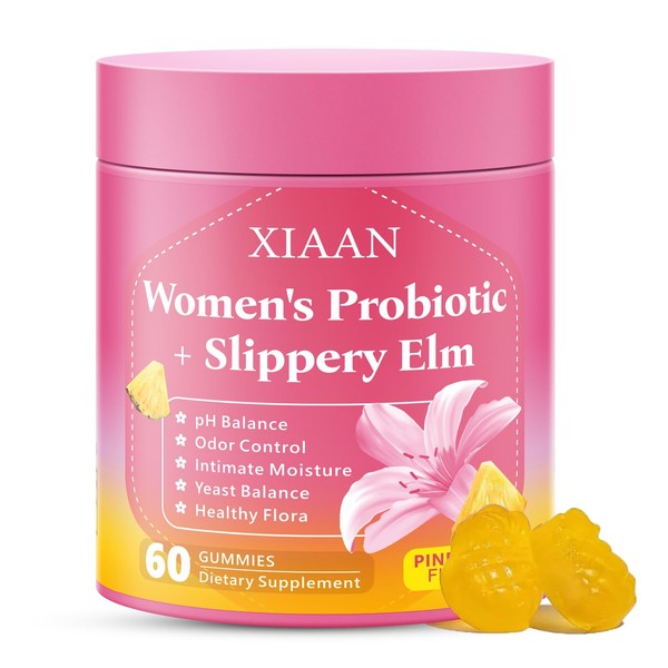 XIAAN Womens Probiotic Slippery Elm Gummies, Her Juicy Feminine Probiotics