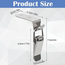 4 Pack 90 Degree Hook Lock Bolt, Toggle Latch with Screws, Hook Lock, 304 Stainless Steel Safety Angle Locking Latch, Right Angle Toggle Latch for Door Window Drawer Toolbox Closet Case Cabinet Box