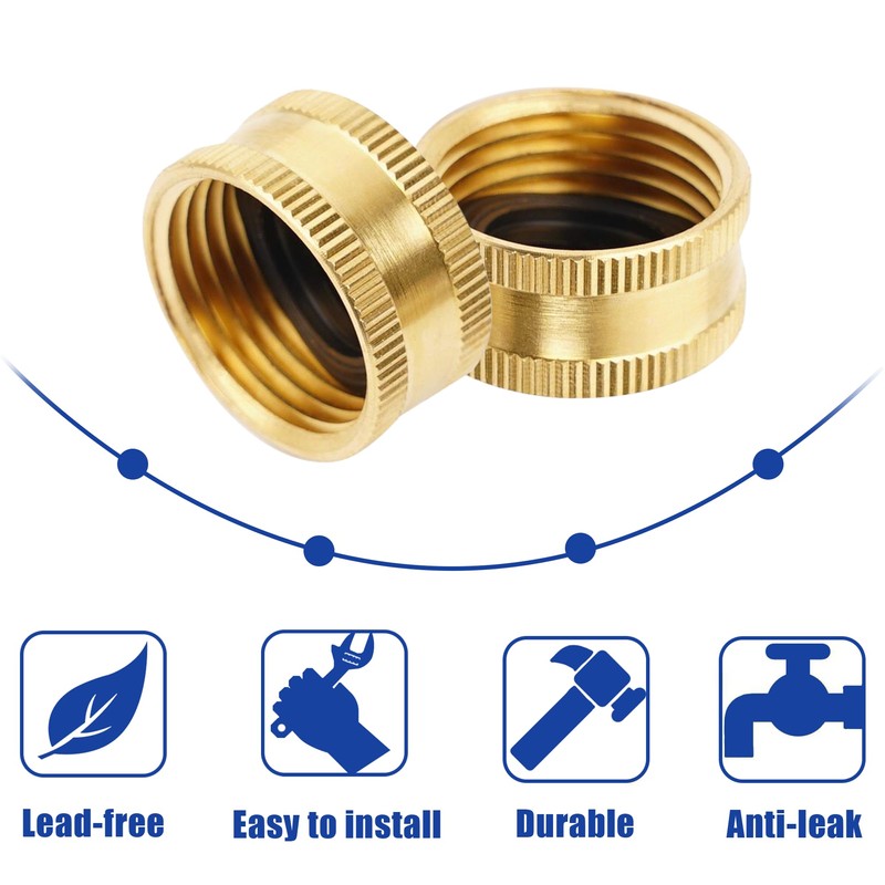 Hourleey Brass Garden Hose End Caps, 4 Pack 3/4" Female