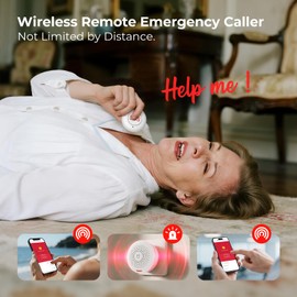 Hapippofa Wireless Caregiver Pager Call Button for Elderly at Home, WiFi Panic Button, Life Alert Systems for Seniors No Monthly Fee