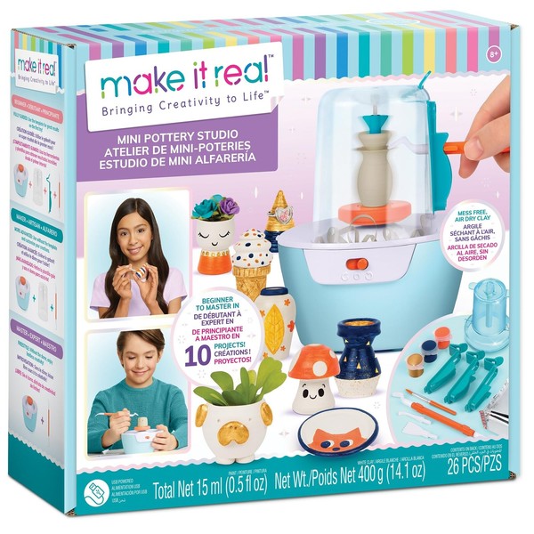 Make It Real Mini Pottery Studio Craft Kit for Tweens