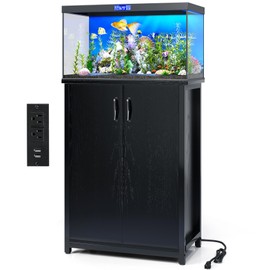 TC-HOMENY 10-20 Gallon Fish Tank Stand, Aquarium Stand with Power Outlets, 700LBS Capacity, Fish Tank Table with Storage Cabinet, Aquarium Table for Reptile Terrarium Stand (23.5" x 12" x 31.5'')