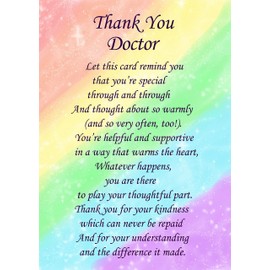 Thank You 'Doctor' Poem Verse Greeting Card