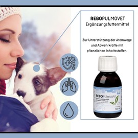 ReboPulmoVet Respiratory Support for Dogs & Cats 100 ml: Can Support Cough & Bronchial Problems in Dogs & Cats, Plant Extracts such as Plantain & Ivy